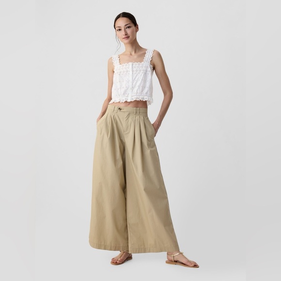 Gap x Doen High Rise Khaki Trousers - Picture 1 of 6